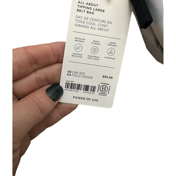 NWT Athleta All About Tipping Large Belt Bag $55 Light Blue Travel Gym Storage - Picture 4 of 7